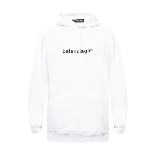 BALENCIAGA 巴黎世家 男士LOGO字母徽标印花连帽卫衣 白色 570811 TIV55 9040 商品图0