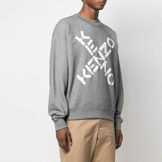 KENZO 高田贤三 男士灰色棉混纺logo印花棉质圆领卫衣 FA65 SW521 4MS 95 商品图1