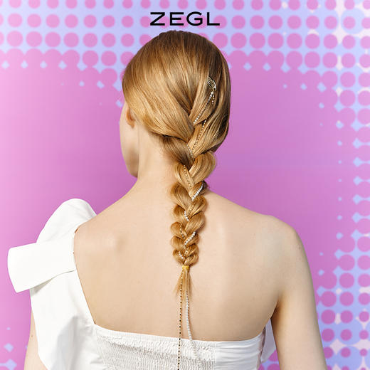 ZEGL设计师人造珍珠发链流苏发饰女ins小众顶夹网红编发链头饰品 商品图3