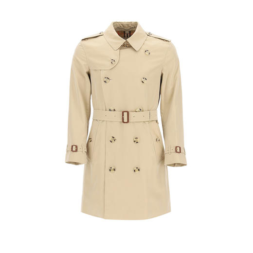 【二】BURBERRY 巴宝莉 男士肯辛顿版型 - 中长款 Heritage Trench 风衣 卡其色 8028091 A1366 商品图0