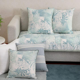 绿意沙发巾北欧简约加厚贡缎绗缝沙发垫