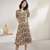 剩S/M/L 米思阳2024夏季新款气质淑女碎花裙系带修身显瘦雪纺连衣裙1066 商品缩略图0