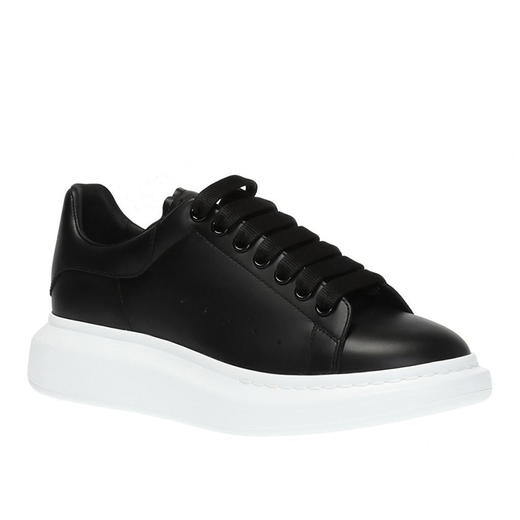 ALEXANDER MCQUEEN 亚历山大麦昆 男士黑色真皮系带大廓形休闲运动鞋 黑色 553680 WHGP5 1000 商品图1