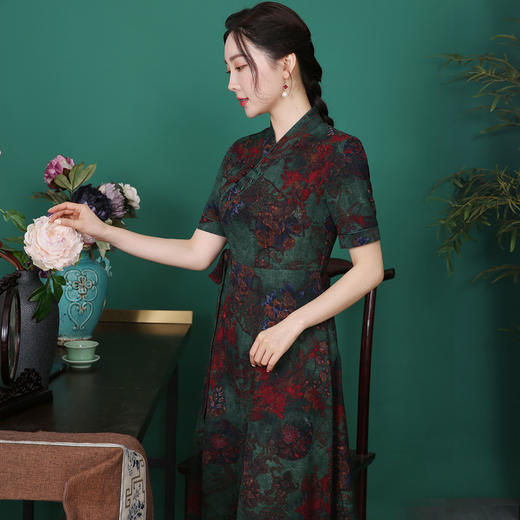 崔万志旗袍 | 2021新品富贵满堂旗袍裙 商品图1