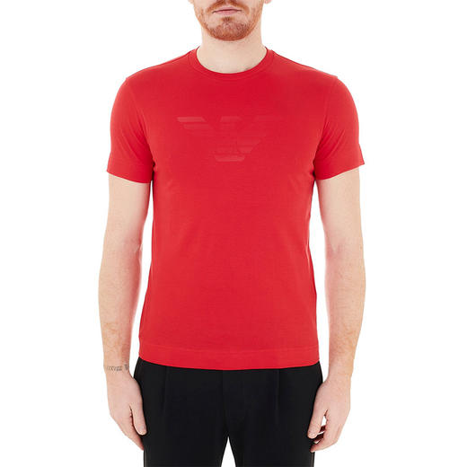 ARMANI 阿玛尼 男士棉质圆领短袖T恤 红色 3K1TE6 1JSHZ 0356 商品图1