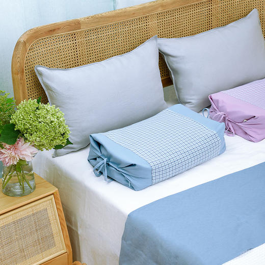 清新方格系列调节枕夏季单人护颈枕 商品图2