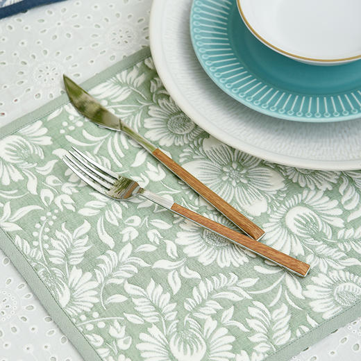 蔓延繁花系列隔热餐垫森系美式风轻奢餐垫 商品图1