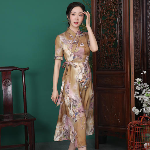 崔万志旗袍 | 2021新品金玉满堂旗袍裙 商品图1