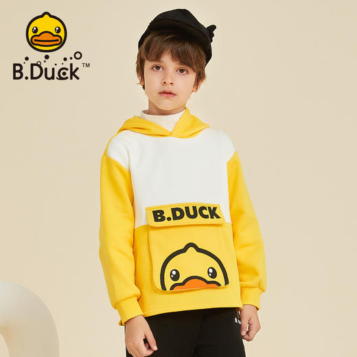 B.Duck小黄鸭童装春秋带帽卫衣(加绒）105-150 BF3208922 商品图3