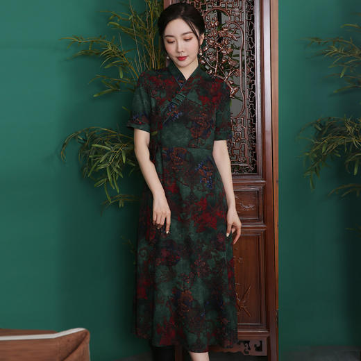 崔万志旗袍 | 2021新品富贵满堂旗袍裙 商品图3