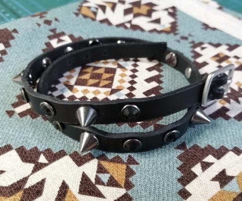 半没朋克钉Chocker双层手环 商品图0