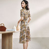 剩S/M/L 米思阳2024夏季新款气质淑女碎花裙系带修身显瘦雪纺连衣裙1066 商品缩略图2