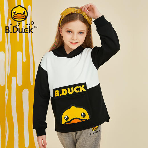 B.Duck小黄鸭童装春秋带帽卫衣(加绒）105-150 BF3208922 商品图1