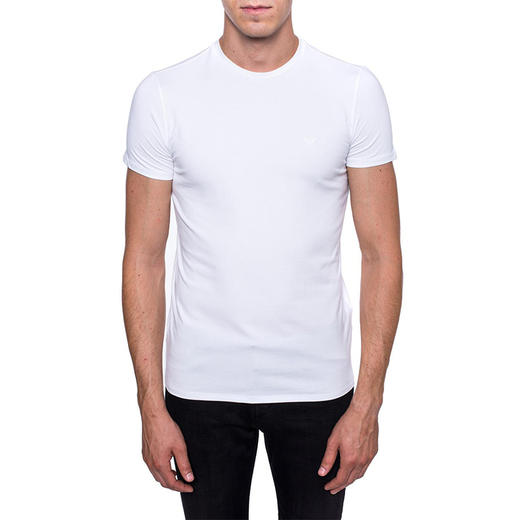ARMANI 阿玛尼 男士棉质圆领短袖T恤 白色 8N1T80 1J0AZ 0100 商品图1