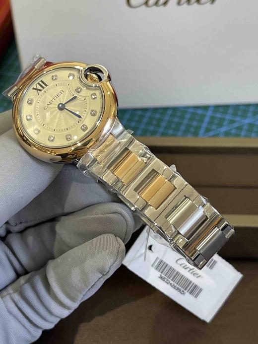卡地亚Cartier蓝气球石英女表（玫瑰间金带钻款），地表醉强，天花板复刻 商品图8