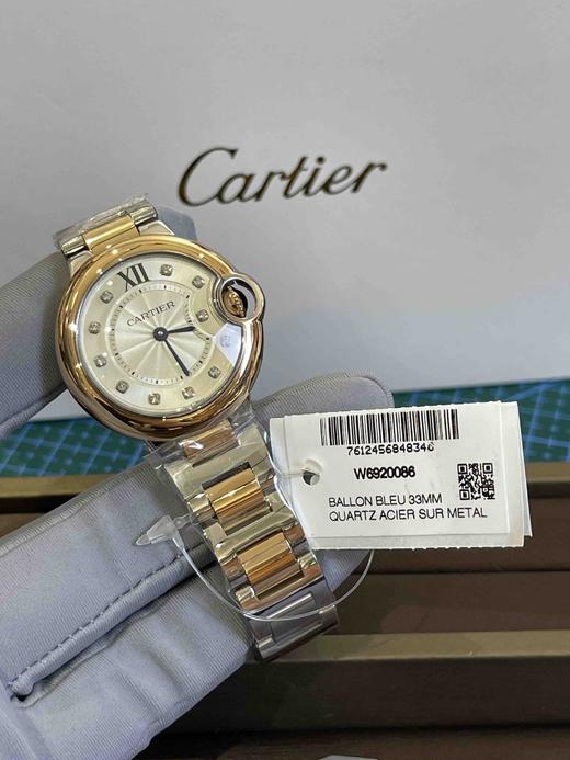 卡地亚Cartier蓝气球石英女表（玫瑰间金带钻款），地表醉强，天花板复刻 商品图0