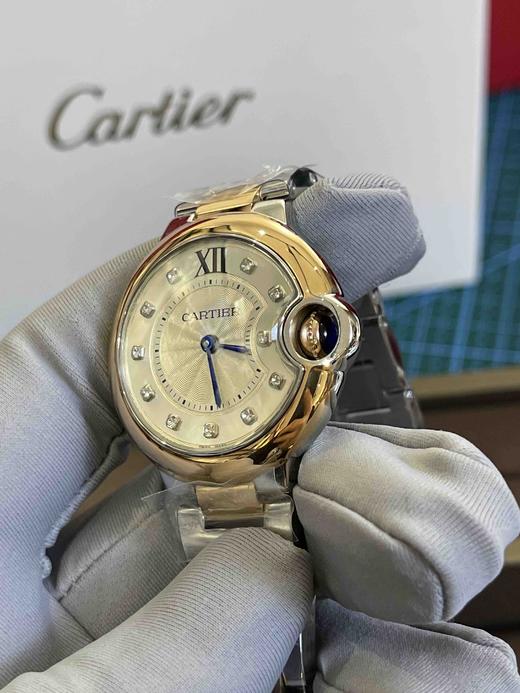 卡地亚Cartier蓝气球石英女表（玫瑰间金带钻款），地表醉强，天花板复刻 商品图7