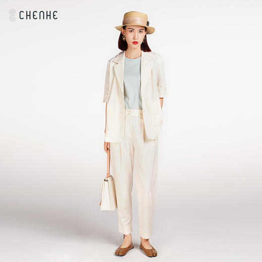 臣禾 老钱风棉麻西裤K212062404 商品图1