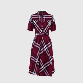 前后破刀插袋连衣裙（附腰带）