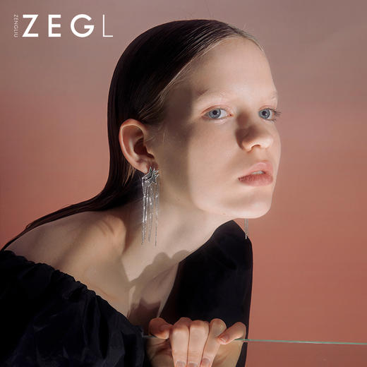 ZEGL设计师美人鱼耳环女气质长款流苏耳坠星星耳钉耳饰2021年新款 商品图1