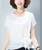 JXG -棉麻短袖t恤女宽松上衣夏装2021新款韩版纯色半袖亚麻女装体恤潮 商品缩略图3