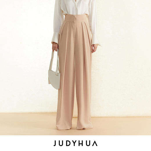 JUDYHUA 皱褶设计直筒裤 商品图0
