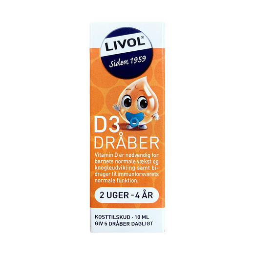 [保税区]Livol儿童维生素D滴剂 10毫升.　Livol Nomo D-draber 10ml. 商品图1