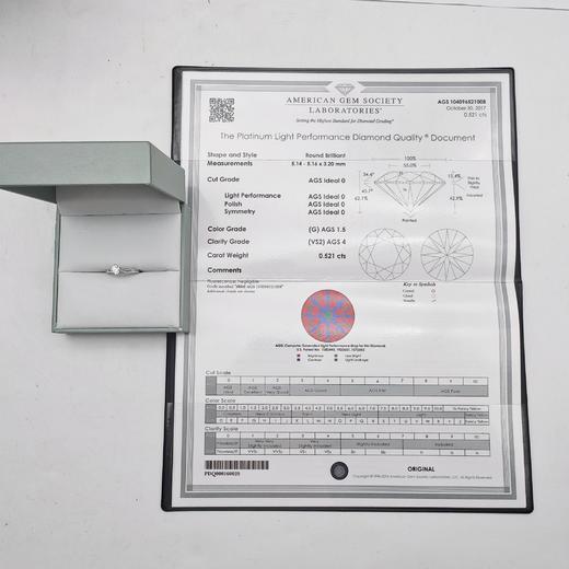 PT900钻石戒指（0.52ct）,圈口： 12#, 商品图3