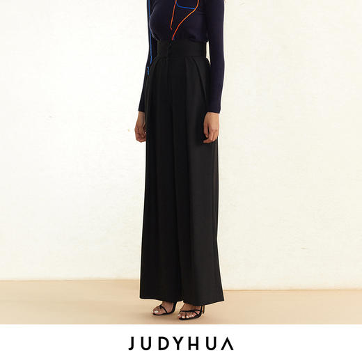 JUDYHUA 皱褶设计直筒裤 商品图4