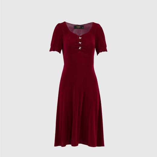 开叉性感收腰针织连衣裙 商品图0