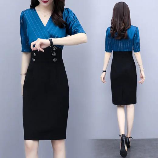 夏装新款女人味气质V领个性开叉裙摆修身连衣裙 HR-JY2019-1 商品图3