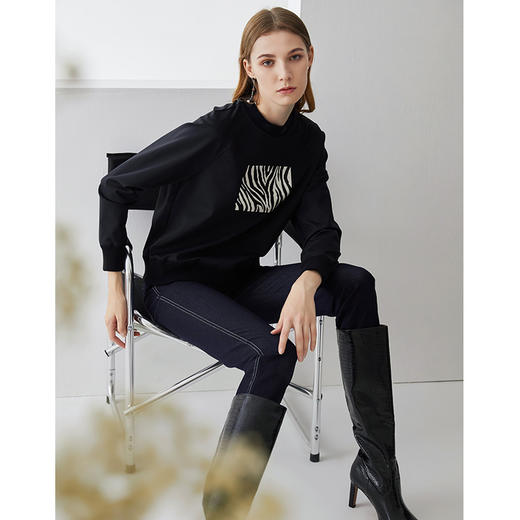 EITIE爱特爱春秋新款高腰气质通勤显瘦裤子6305001 商品图2