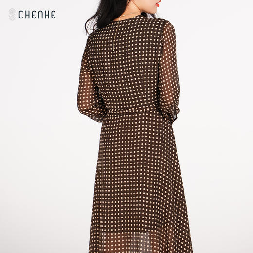 【1折】【S1】臣禾 【100%桑蚕丝】复古优雅连衣裙K211021403 商品图3