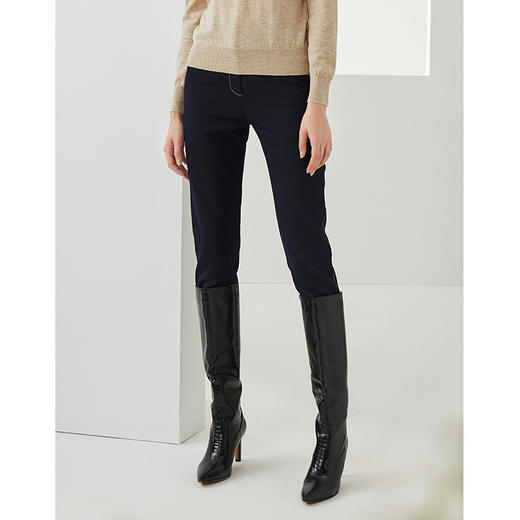 EITIE爱特爱春秋新款高腰气质通勤显瘦裤子6305001 商品图3