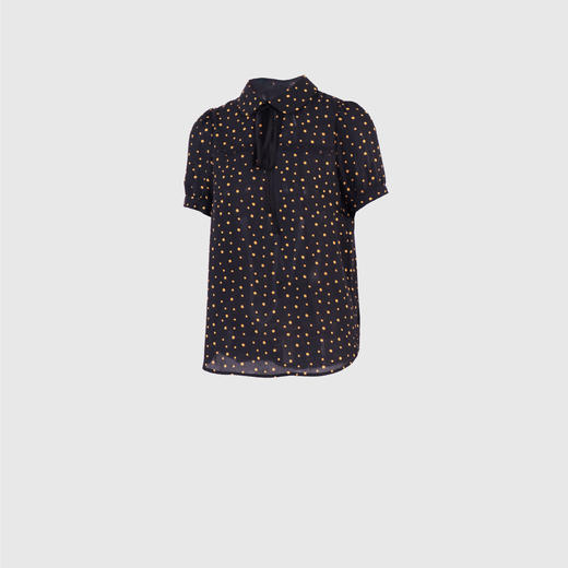 珠活动飘带领泡泡袖上衣 商品图2