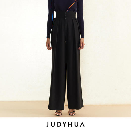JUDYHUA 皱褶设计直筒裤 商品图3