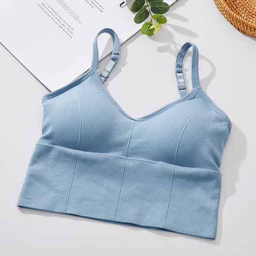 雅黛丽可外穿薄杯美背吊带背心立体无痕舒适内衣女文胸 商品图0