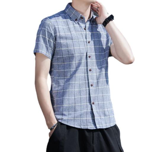 【服饰鞋包】夏季日系清新简约短袖格子衬衫 商品图4