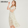 oldcolour欧珂印花高腰短袖连衣裙女中长款20夏M23101324 商品缩略图1