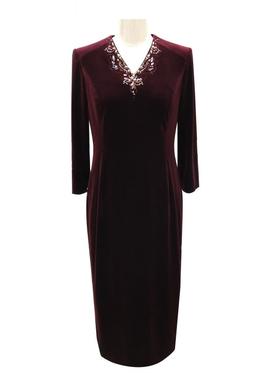 皮尔卡丹女装秋季新款复古典雅丝绒礼服连衣裙P1320E1864T0
