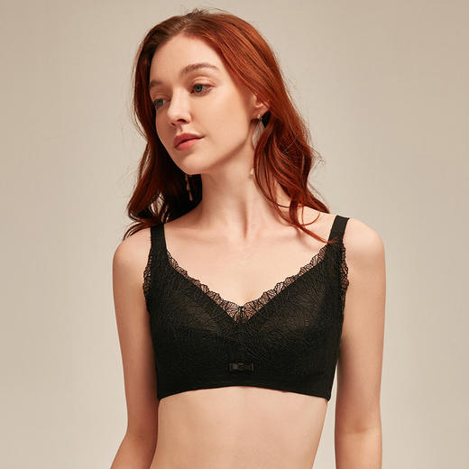 雅黛丽内衣女大胸显小文胸薄款蕾丝无钢圈防下垂胸罩 商品图1