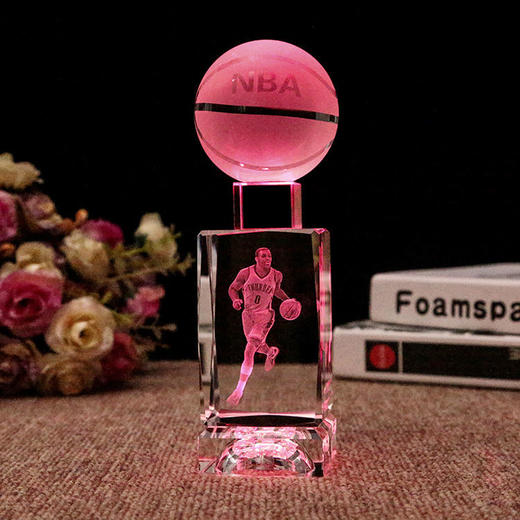 NBA球星科比詹姆斯水晶篮球摆件520送男友男生同学生日礼物DIY 商品图4