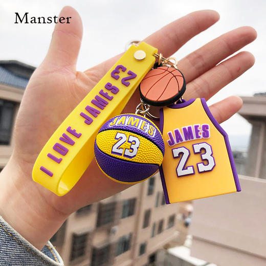 创意球迷礼物科比詹姆斯球衣钥匙扣Q版公仔背包小球挂件 商品图5