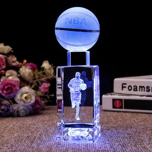 NBA球星科比詹姆斯水晶篮球摆件520送男友男生同学生日礼物DIY 商品图3