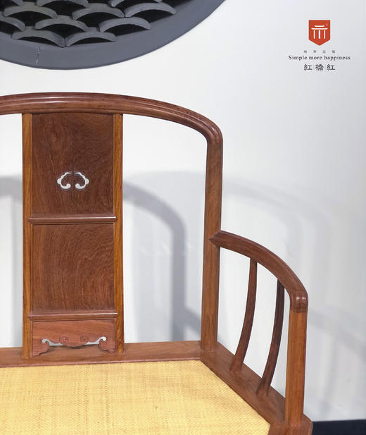 红桥红  家具严选  缅甸花梨（大果紫檀）【藤面 故宫款六方形南官帽椅 】 商品图3