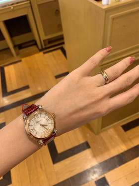 肖邦快乐钻石（红色皮带玫瑰金表盘），女士石英腕表，瑞士进口石英机芯，走时精准，完美复刻，乱真无压力～