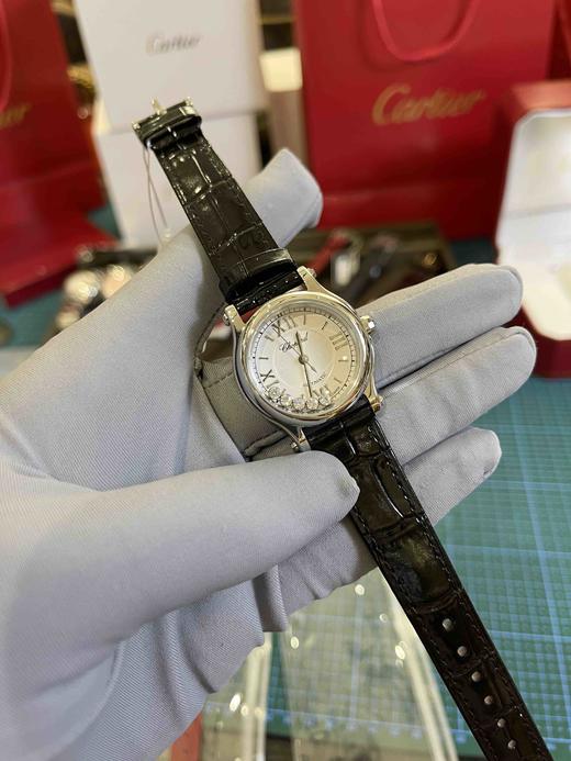 肖邦快乐钻石（黑色皮带银色表盘），女士石英腕表，瑞士进口石英机芯，走时精准，完美复刻，乱真无压力～ 商品图3