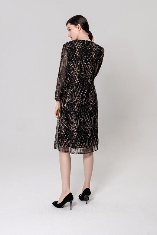 皮尔卡丹女装秋季新款时尚淑女知性优雅连衣裙P1305E1924J0
 商品图2