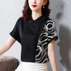 MZ104754夏季潮款短袖宽松设计感女士醋酸绸缎衬衫 商品缩略图1