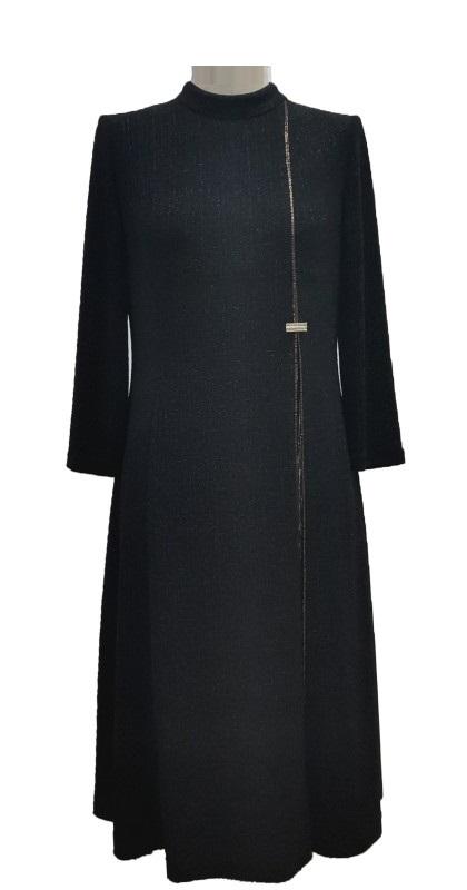 皮尔卡丹女装连衣裙法式复古黑色优雅时尚通勤A字裙P1323E1934B0
 商品图0